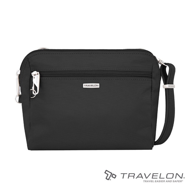 【Travelon】CLASSIC腰/斜背兩用包(20.3X17.8X5.1cm)RFID識別系統/TL-43227 黑✿30E010